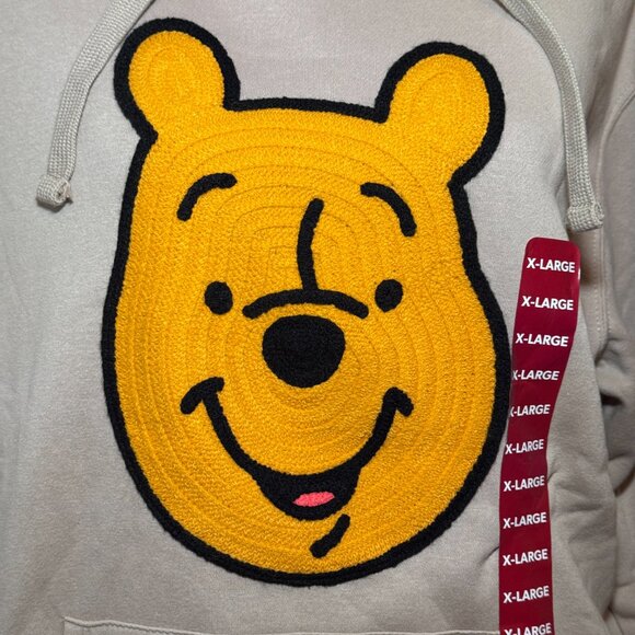 NWT Disney Winnie the Pooh Hoodie with embroidered Pooh / Hooded Sweatshirt / XL - Picture 2 of 6